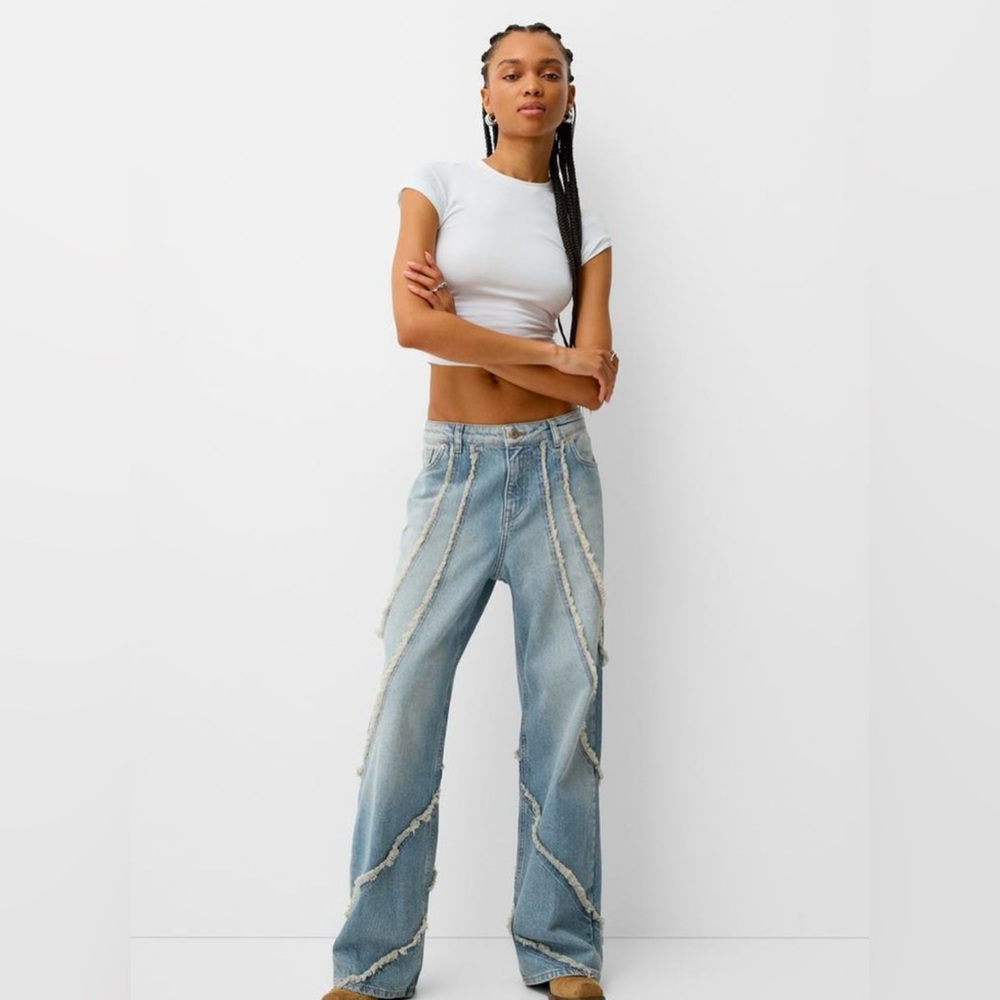 Bershka baggy light wash jeans